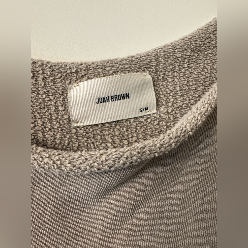 Joah Brown Slouchy Pullover Sweatshirt - 2 Size - S/M Sand French Terry - Picture 4 of 8